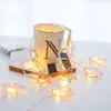 Rose Gold Pentagon Strings Lights Chrismtas Festival Party Decor Lights Battery bediende Iron Led Light Strings