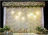 2 layers Colorful wedding backdrop curtains with led lights event party arches decoration wedding stage background silk drape deco208M