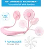 Dokręłowe fani Neck Fans Przenośne NeckPand Gadżety USB Akumulator Mini Sport Fan 3 Prędkości Regulowany LED Light Do Travel Outdoor Biuro