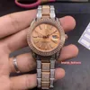 2023ed Herr Diamond Wristwatch Hip Hop Diamond Watch Rose Gold Diamond Bezel Watch Room Rose Gold Strap Watch Automatisk mekan