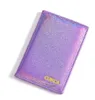 Laser Sequin Passport Cover Women PU Multifictional Short Card Holders 4colors