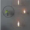 Gold Candle Holders European round Candlestick Wall Decoration Ferric for Wedding