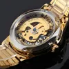 Winner Men's Watch Top Brand Luxury Automatic Skeleton Gold Factory Company Stainless Steel Bracelet Wristwatch Wrg8003m4g1 J208j