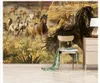 Papel de Parede Custom 3D Foto Muurschilderingen Muur Papier Hand Getrokken Paard Groep Dier Moderne Olieverf Slaapkamer TV Sofa Achtergrond Muur