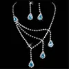 15015 Best Selling Unieke Bruiloft Bruids Bruidsmeisjes Strass Necklace Oorbellen Sieraden Set Prom In Stock Hot Sale