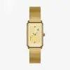 SHENGKE 여성 석영 손목 시계 사각형 다이얼 001 제네바 디자이너 스테인레스 스틸 스트랩 아날로그 패션 시계 숨겨진 걸쇠