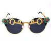 Fashion-Stars with the sun glasses big frame toad key elements carved Baroque sunglasses women's antique sunglasses