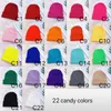 ファッション22キャンディーカラー子供のためのニット帽子の赤ちゃん冬のファッションビーニーソリッドカラー子供ウールキャップは暖かい卸売を保つ