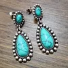 10 paires créativité Nouvelle forme de goutte Turquoise Rétro Boucles d'oreilles exagérées Personnalité de la mode européenne et américaine femmes accessoires228Q