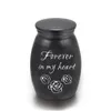 Forever in My Heart Customize Three Rose Flowers Engraving Metal Cremation Ash Urn Family Keepsake 16x25mm