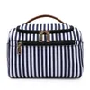 HBP Navy Striped Cosmetic Bags Canvas Pouch Women Clutch Makeup Storage Bag