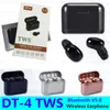 DT-4 TWS 5.0 Mini Twins Беспроводная Bluetooth стерео гарнитура спортивные наушники-вкладыши наушники-вкладыши с зарядной коробкой дешево