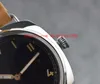 뜨거운 판매 고품질 시계 블랙 다이얼 424 00424 000424 기계식 투명 가죽 스트랩 밴드 자동 남성 시계 시계