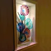 ムラーノガラスぶら下げプレートの壁アートグリーンカラーハンド吹き飛ばされたムラノガラスエレガントなティファニー染色光