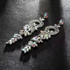 Modna ilość ślubnych ślubnych kolczyków dla kobiet luksusowy projektant Bling Diamond Long Danling Kolczyki zaręczynowe obiad Prezent biżuterii