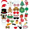 Hot Sales Christmas Photo Booth Props Kit Maskers Lippen Baard Bruiloft Kerstfeest Decoratie Benodigdheden Woondecoratie