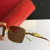 Top Quality Luxury Designer Sunglasses men Santos Square Plate Metal Combination Gold Frame Laser Logo UV400 lens with box 61339992