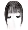Невидимый клип в настоящих человеческих волосах челки топперы 3D тонкие мини-ручной привязанные волосы для женщин