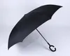 Newest Windproof Reverse Umbrella Folding Double Layer Inverted Rain Umbrella Self Stand Inside Out Rain Protection C-Hook Hands YD0339