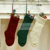 Árvore de Natal Saco do presente dos doces meias do Natal malha Meias Knit Papai Noel Ornamento de suspensão Decoração Para Casa