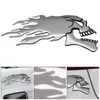 2pcsPair 3D Chrome Ghost Fire Skull Head Auto Motorcycle Car Sticker Emblem Decals For Haley Honda Kawasaki Suzuki3918185