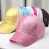 8 Renkler Glitter Beyzbol Şapkaları At Kuyruğu Şapkası Dağınık Snapbacks Ayarlanabilir Kapaklar Düz Visor Cap Nefes Güneş Şapkası