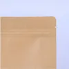 1000pcs Window zipper brown white kraft paper bag vertical kraft paper aluminum bag resealable zipper lock handle seal food grade 1625063