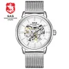 Montre les hommes Sliver Automatic Mécanique Mélange de poignet militaire Squelette Sports Mécanique Relogie Masculino Reloj Hombre J19077438969