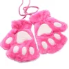 Kvinnor Flickor Lovely Fluffy Bear Cat Plush Paw Claw Half Finger Handskar Mitten Winter Warm Fingerless Gloves YD0438