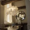 Novos lustres de penas criativas modelo villa sala de arte sala decoração da lâmpada Lustres de cristal