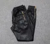 Man Si Tun New west Hip Hop big and tall Fashion zippers jogers Pant Joggers dance urban Clothing Mens faux leather Pants