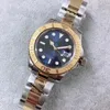 Luxury Automatisk rörelse med begränsad upplaga U1 -män Titta på Yatch Sapphire Crystal Master II Blue Dial Two Tone 316 Rostfritt band Mont1987