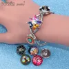 100pcs/lot Mixed 18mm Glass Snap Button Jewelry Snaps Fit Bracelet Fawn22