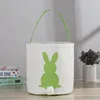 4 color Easter Rabbit Handbags Basket Bunny Bags Printed Canvas Tote Egg Candies Baskets A3116