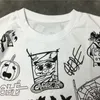 Wholesale-Summer Mens Fashion Designer T Shirts Hip Hop Short Sleeve Suitable Cotton Men Women Print T Shirt 2 Colors