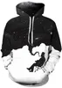 Fashion-Christmas Santa NWT Höst Vinter 3D Animal Print Fashion Sport Kvinnor Hoodies Coat With Hat Pocket Digital Print Hooded Pullovers