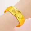 Brazalete nupcial grueso con diseño de Fénix, pulsera de lujo para mujer con relleno de oro amarillo, diámetro de 62mm