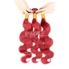 Cheveux naturels brésiliens paquets rouge brésilien vierge cheveux humains tisse vague de corps humain couleur Pure cheveux