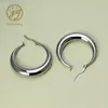 Zhijia gioielli in acciaio inossidabile orecchino spesso casual semplice rotondo piccolo orecchini a cerchio in argento per le donne 5745494