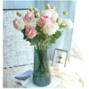 Europejska Róża Zawijająca 3 Piwonia Faux Faue Floral Symulowane Kwiaty Home Decoration Wedding Wall Fake Flower