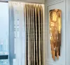 Современный роскошный отель H100cm Тарелка Золото E14 привели Бра из нержавеющей стали Luminarias Настенный светильник Luster светодиодное освещение Светильники MYY