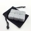 Natural Whiskey Stones 6 pcs set Whisky Stones Cooler Whisky Rock Soapstone Ice Cube With Velvet Storage Pouch c162