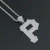 Hip Hop Letter P Diamonds Pendant Halsband för män Alloy Capital Luxury Halsband Rostfritt stål Kubanska kedjor Älskar smycken 5234288