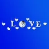 Wall Stickers Creative Romantic Acrylic 3D Mirror Effect LOVE Letter Sticker Clock Mechanism Decoration1