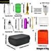 Snuff Snorter Bag Kit Aluminum Storage Container Stash Jar + Metal Hand Miller Herb Grinder + Metal Snuff Buttle Sniffer Dispenser Bottle