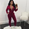 Vert rouge rayé femmes survêtements sweats à capuche haut + pantalon ample Sexy dames 2 pièces costume ensemble