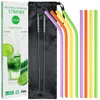 Reusable Drinking Straws 8 Pieces Set With 2 Cleaning Brushes And Food Grade Silicone And 304 Stainless Steel Drinking Straws Multiple Color