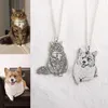 Fashion-S925 Silver Custom Dog och Cat Photo Djur Halsband Namn Hängsmycke Shadow Smycken Halsband Teddy Dog Gift Souvenir Present