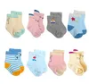 Baby Socks Kids Cartoon Cotton Mid-tube Socks Sneaker Soft Casual Hosiery Striped Elastic Sock Princess Footsocks Calcetines 8Pair/Lot C6984