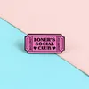 Broche con botón de LONER'S SOCIAL CLUB, insignia, joyería de dibujos animados, regalo para amigos que están más solos